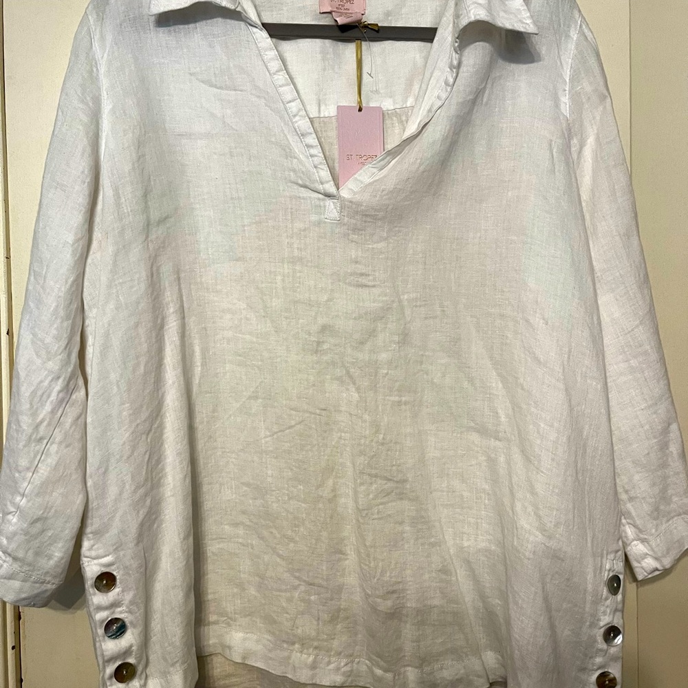 White linen blouse